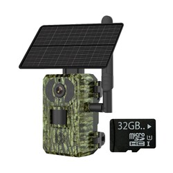GERBER Trail Camera 4G APP / Cloud Based With Solar Panel and 32GB MicroSD