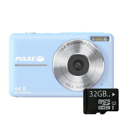 PULSE 44.0 MP 16x Digital Zoom Camera Blue BONUS 32GB MICROSD