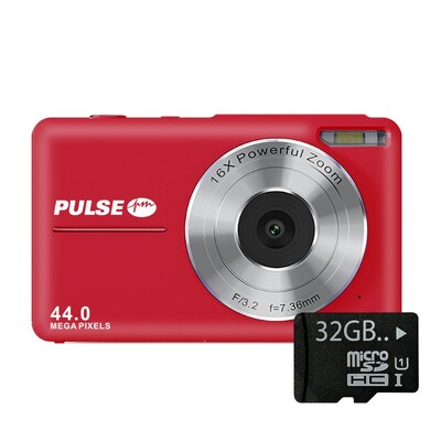 PULSE 44.0 MP 16x Digital Zoom Camera Red BONUS 32GB MICROSD